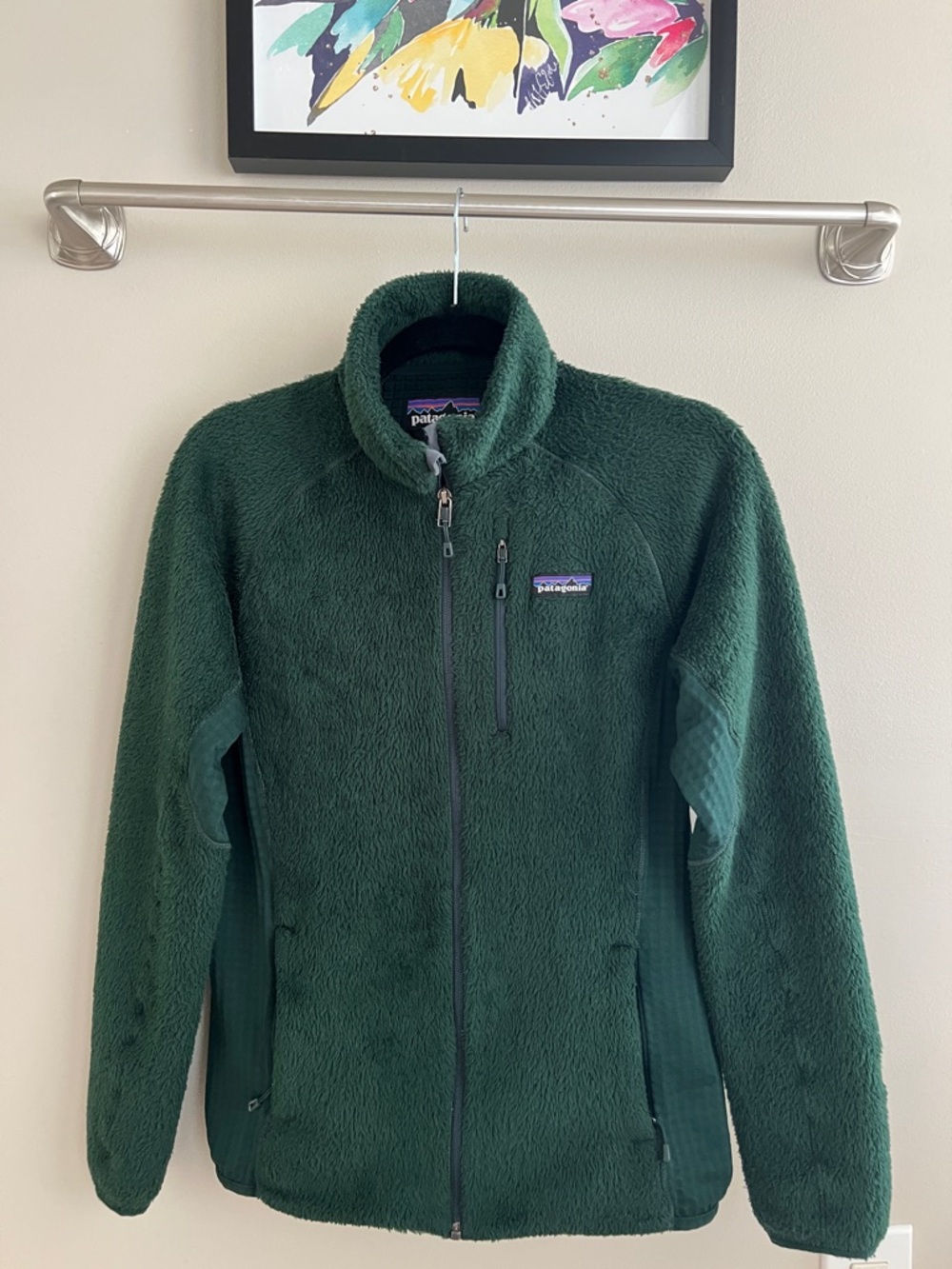 Patagonia Forest Green Teddy Fleece Jacket